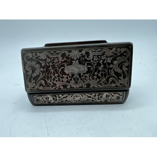 549 - SMALL SILVER INLAID BOX