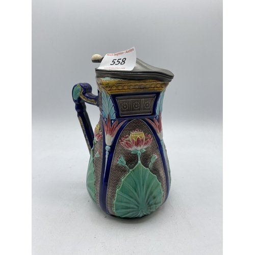 558 - MAJOLICA POURING JUG