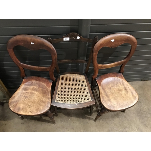 687 - THREE CHAIRS