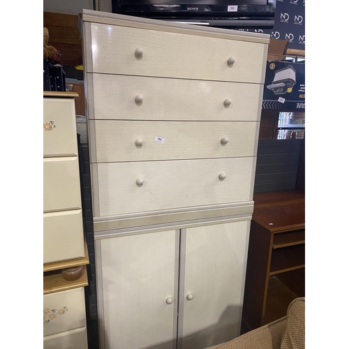 792 - CHEST OF DRAWERS AND CUPBOARD