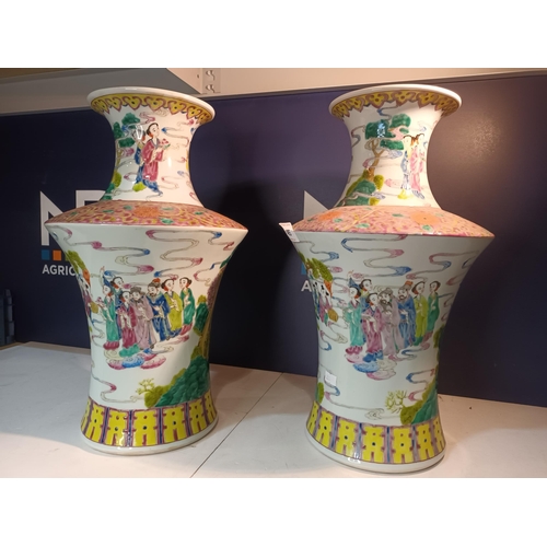 485 - LARGE PAIR OF ORIENTAL VASES