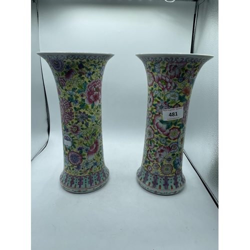 481 - PAIR OF ORIENTAL  VASES