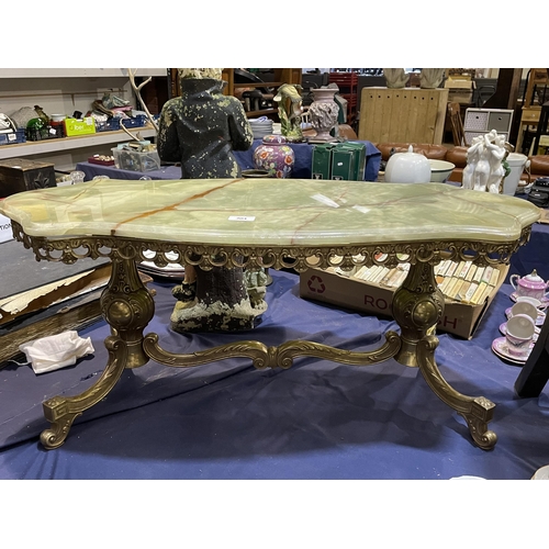 304 - ONYX BRASS TABLE