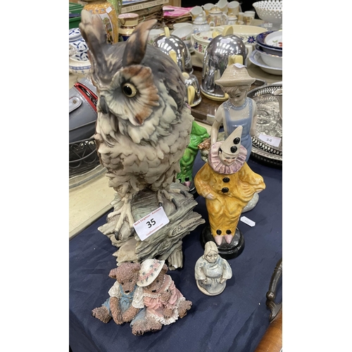 35 - CAPODIMONTE OWL ETC