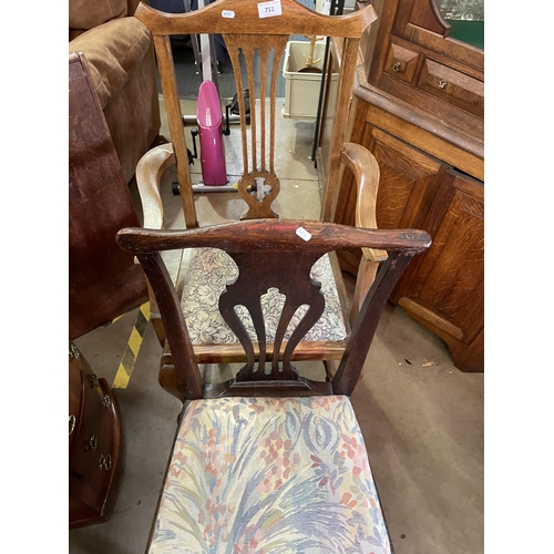 751 - 2 HALL CHAIRS