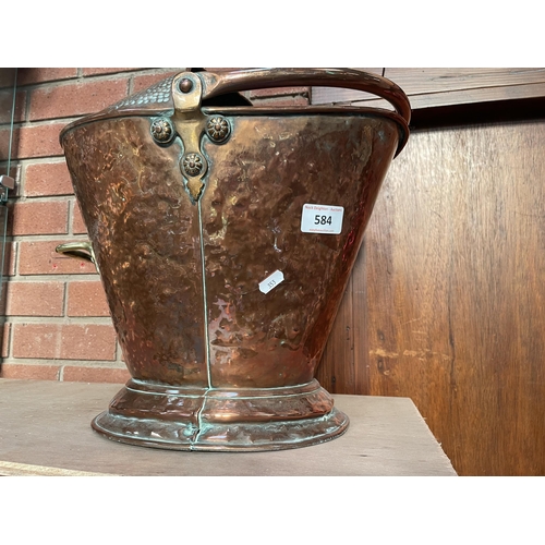 584 - COPPER COAL SCUTTLE