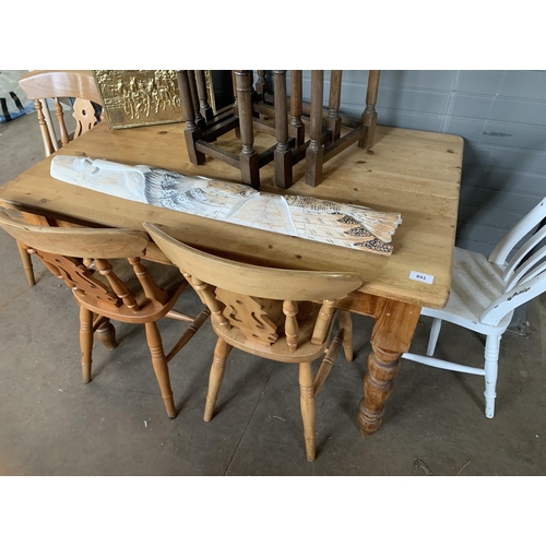 841 - PINE TABLE & 4 CHAIRS