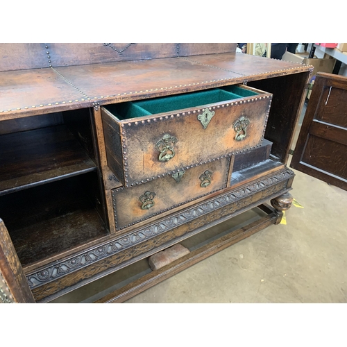 264 - LEATHER SIDEBOARD