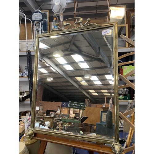 603 - BRASS FRAMED MIRROR