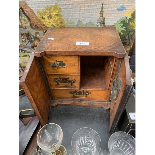 122 - OAK TOBACCO CABINET