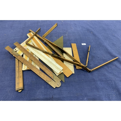 12 - WOODEN RULERS ETC