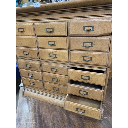 222 - IN THE STYLE OF GLOBE WERNICKE HABERDASHERY DRAWER UNIT IN OAK