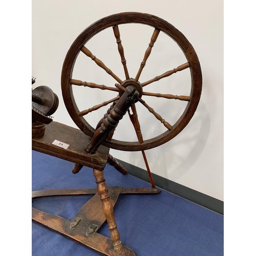 23 - ELM SPINNING WHEEL