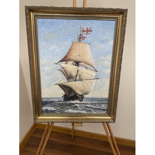 180 - ROBERTS 1985 GOLDEN HIND OFF THE ESSEX COAST OF ENGLAND OIL ON BOARD 40CM X 29CM