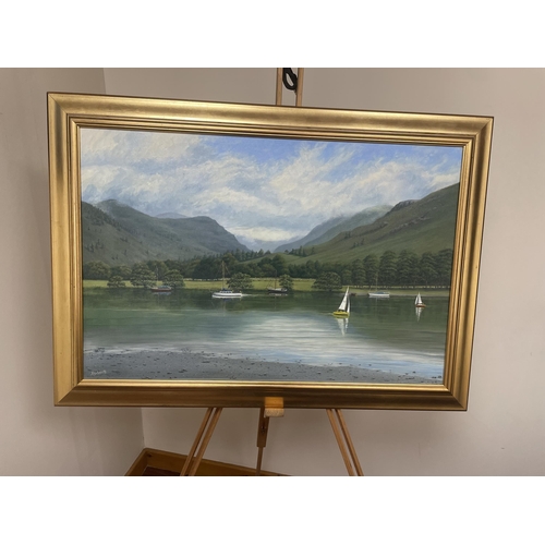 185 - ROBERTS ULLSWATER AT GLENRIDDING OIL 2002 75CM X 50CM