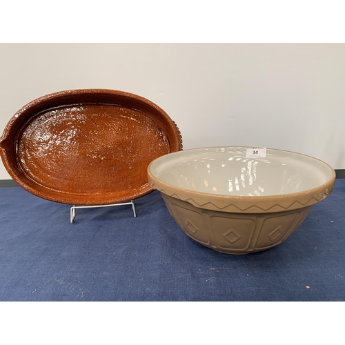 34 - SLIPWARE BOWL ETC