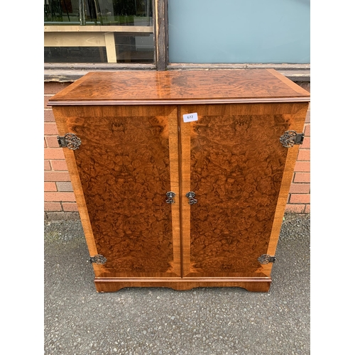 672 - VENEERED WALNUT CABINET