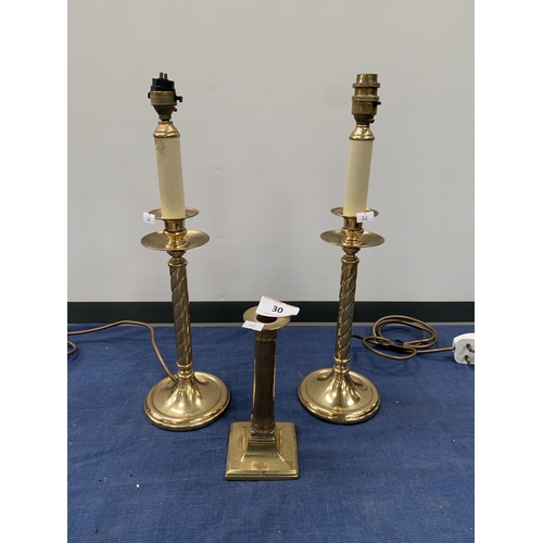 30 - BRASS LAMPS