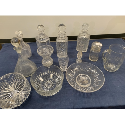 65 - CUT GLASS DECANTERS ETC