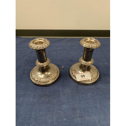 99 - STAMPED SILVER CANDLESTICKS