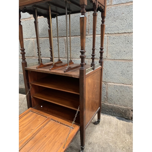 236 - INLAID SHEET MUSIC CABINET