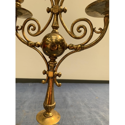 262 - PAIR OF BRASS CANDLESTICKS