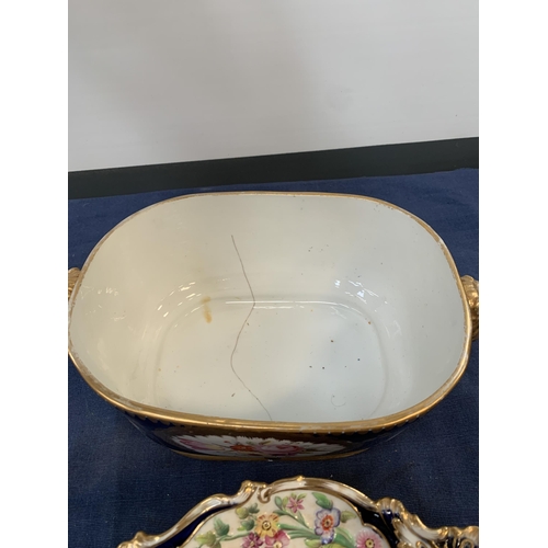 42 - 18TH CENTURY PORCELAIN & GILT TUREEN AF