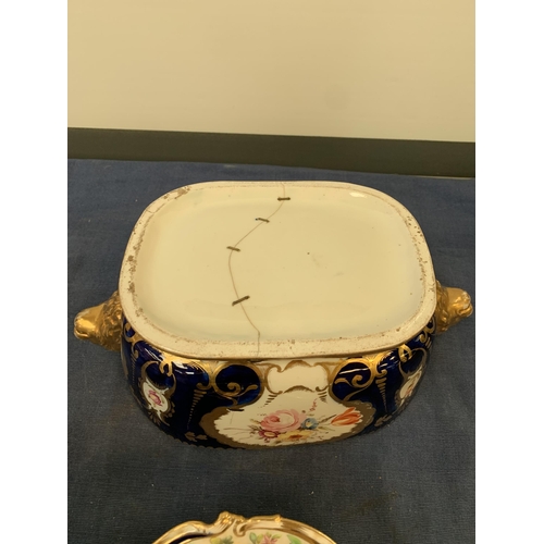 42 - 18TH CENTURY PORCELAIN & GILT TUREEN AF