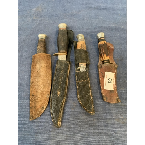 60 - 4 SHEATH KNIVES