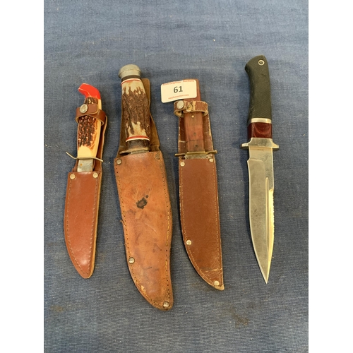 61 - 4 SHEATH KNIVES