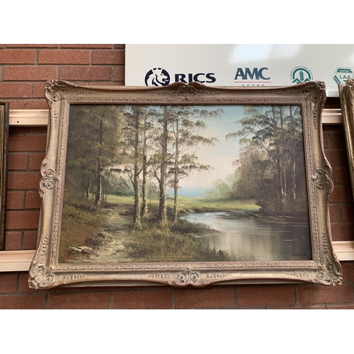 125 - LARGE OIL ON CANVAS IN GILT FRAME