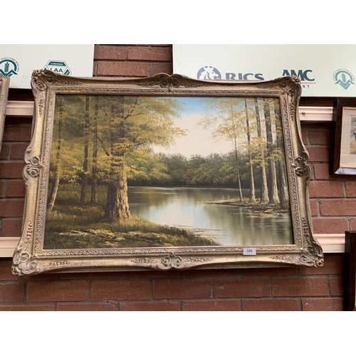 125 - LARGE OIL ON CANVAS IN GILT FRAME