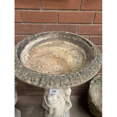 158 - COMPOSITE STONE BIRDBATH