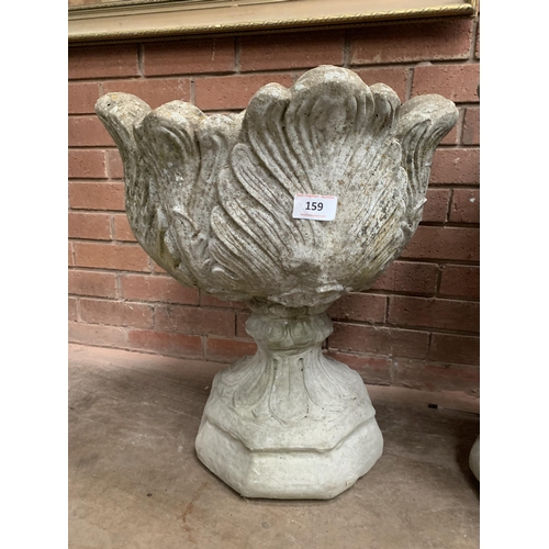 159 - PAIR OF COMPOSITE STONE URNS