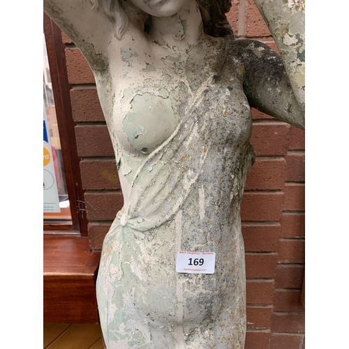 169 - LARGE COMPOSITE STONE WEATHERED FIGURE APPROX 164CM HIGH