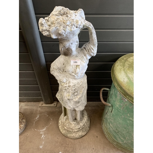 186 - LARGE WEATHERED GARDEN FIGURE