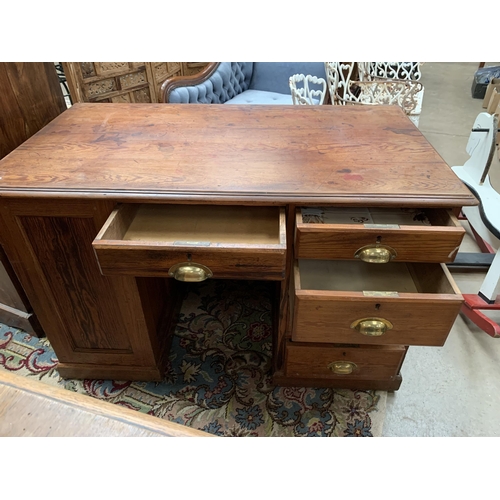 326 - PITCH PINE RAILWAY DESK