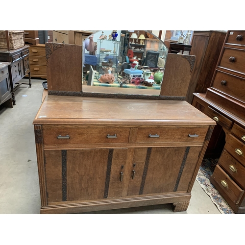 329 - ART DECO OAK SIDE CABINET