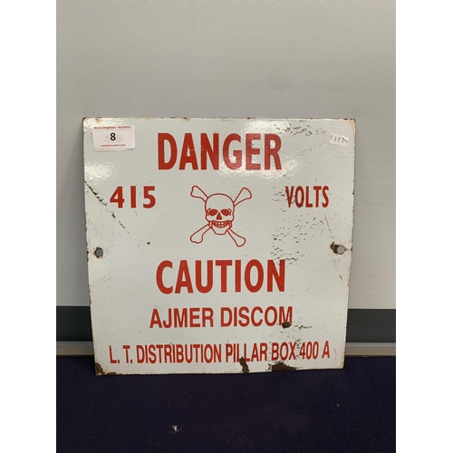 8 - ENAMEL DANGER SIGN