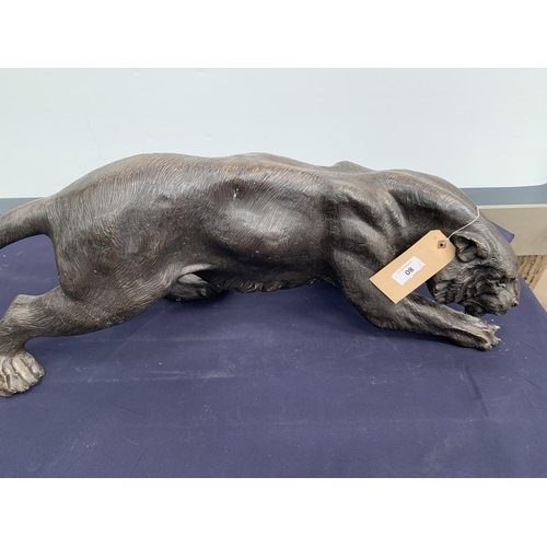 80 - LARGE DECORATIVE BRONZE JAGUAR APPROX 3.5FT LONG