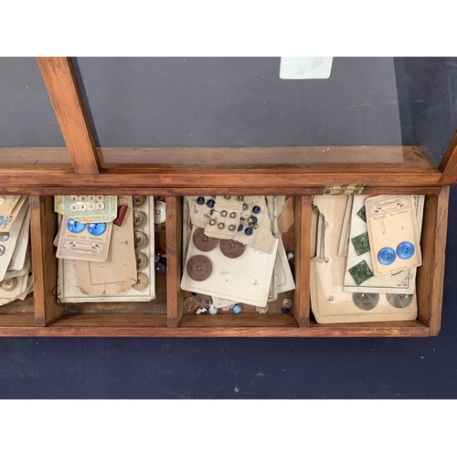 207 - HABERDASHERY DISPLAY CABINET WITH BUTTONS