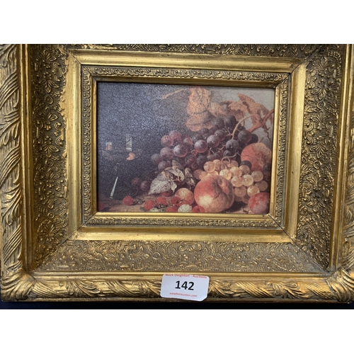 142 - GILT ORNATE FRAMES PREDICTING STILL LIFE