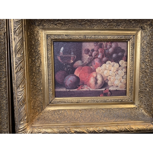 142 - GILT ORNATE FRAMES PREDICTING STILL LIFE