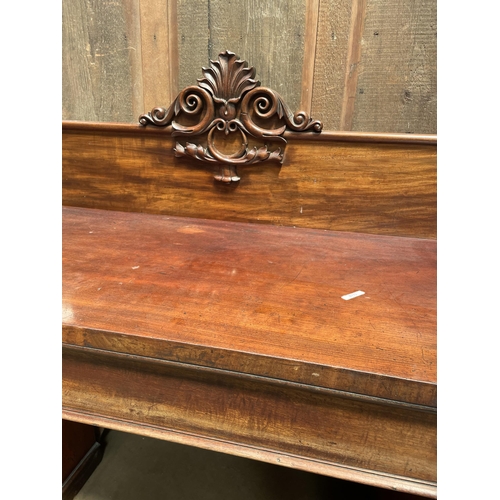 267 - MAHOGANY TWIN PEDESTAL SIDEBOARD