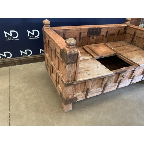 435 - RECLAIMED BOATYARD TIMBER INDIAN GARDEN BENCH