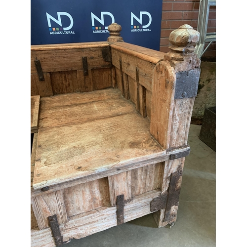 435 - RECLAIMED BOATYARD TIMBER INDIAN GARDEN BENCH