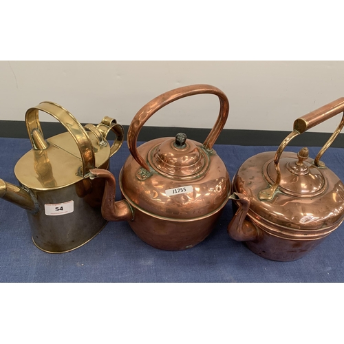 54 - 3 COPPER KETTLES