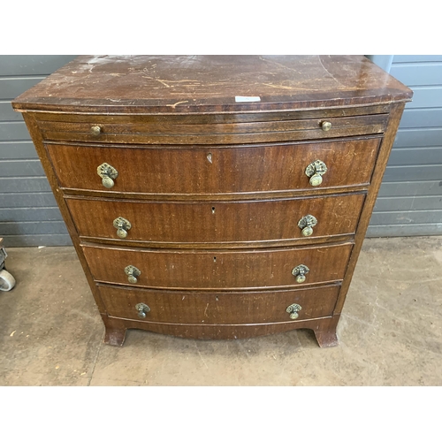 5 - BOW FRONTED CHEST OF DRAWERS