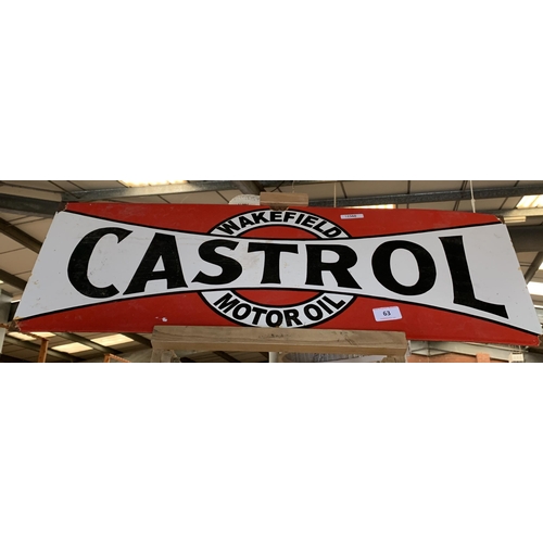 63 - LARGE CASTROL ENAMEL SIGN