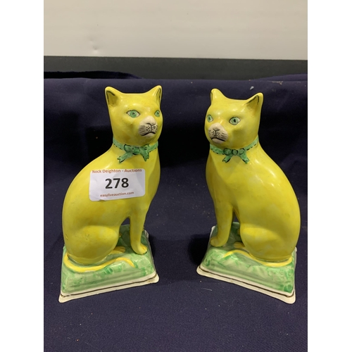 PAIR OF VICTORIAN STAFFORDSHIRE CATS
